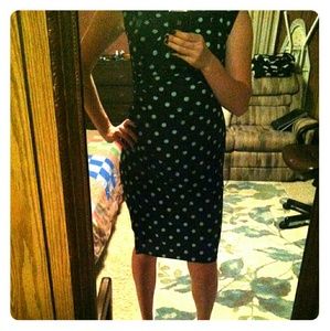 Green and black polka dot dressbarn dress